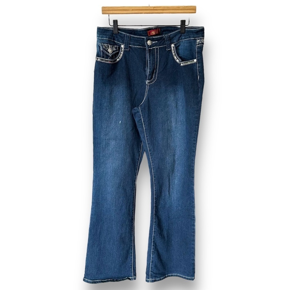 One5one Womens Dark Stretch Denim Jeans Sz 14